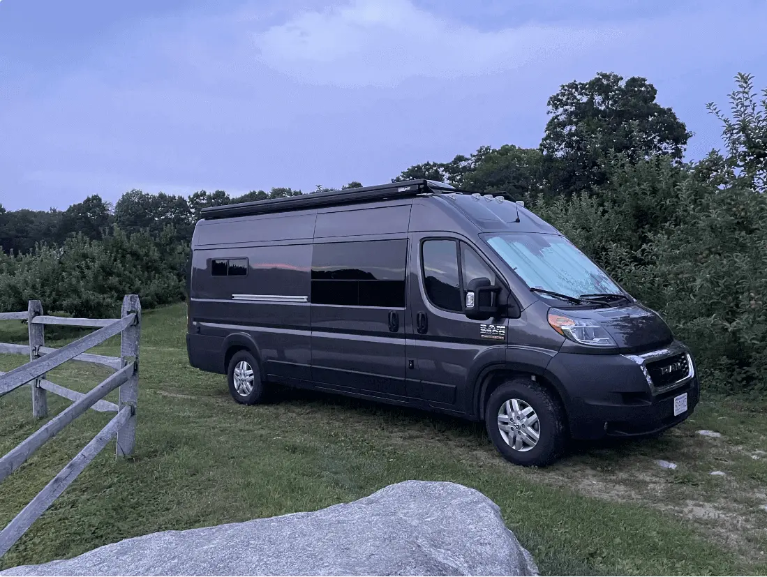 A side view of our van